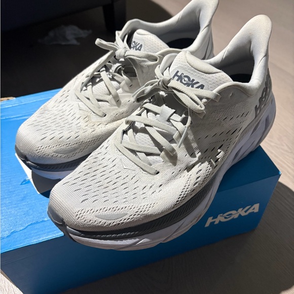 Hoka Other - Hoka Neutral Running Shoes in Light Gray and White